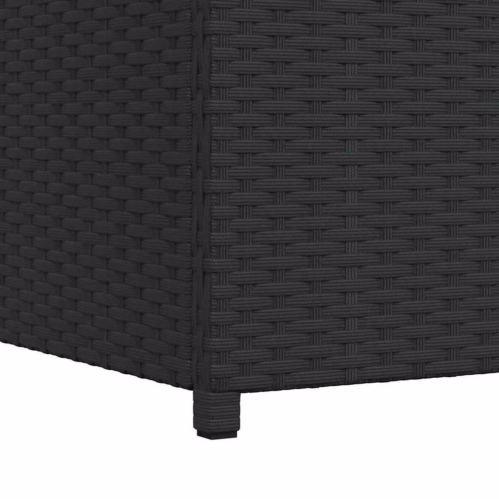 Berkfield Home Garden Storage Box in Black Poly Rattan, W/D/H: 120 x 50 x 60 cm – 8