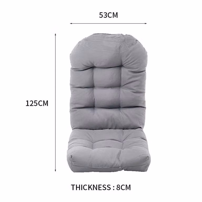 SPETLEK High Back Chair Cushion Seat Pad in Light Grey, W/D/H: 100 x 53 x 8 cm