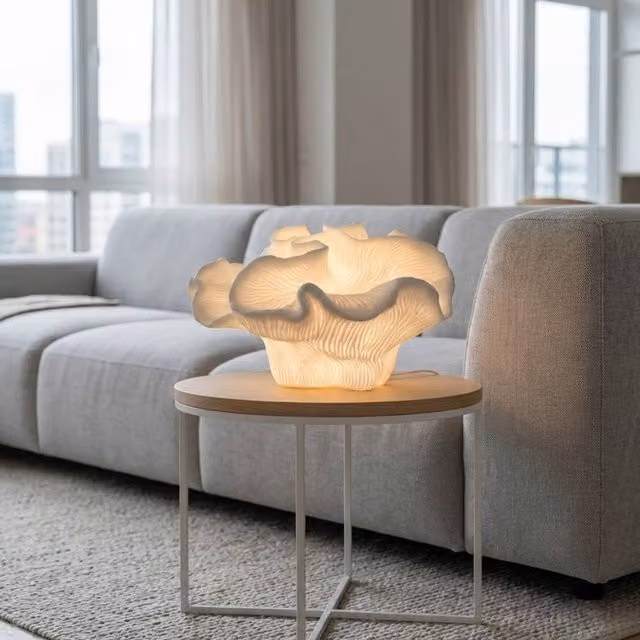 Garden Greatness Natural Rose Coral Table Lamp in Beige – 1