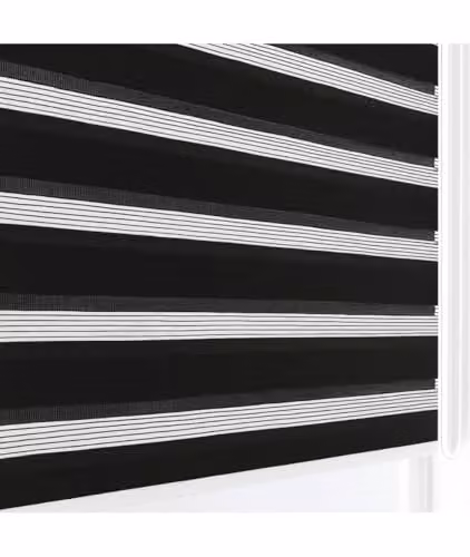 New Edge Blinds Black Zebra Day and Night Roller Blind, W: 130 cm, H: 165 cm – 4