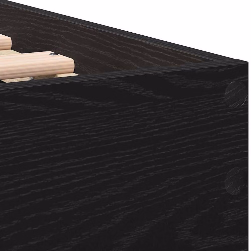 Berkfield Home Black Oak Bed Frame, W/D/H: 193 x 95 x 88 cm, Engineered Wood – 5