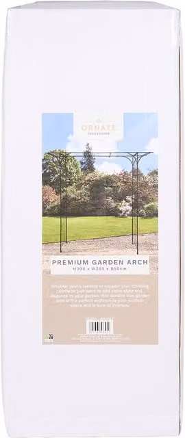 Ornate Collection Black Climbing Frame Garden Arch, H: 208 cm, W: 205 cm, D: 50 cm