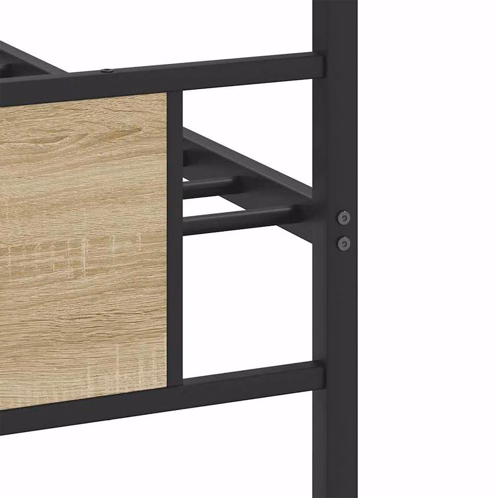 Berkfield Home Durable Sonoma Oak Bed Frame in Brown, W/D/H: 90 x 200 x 91.5 cm – 6
