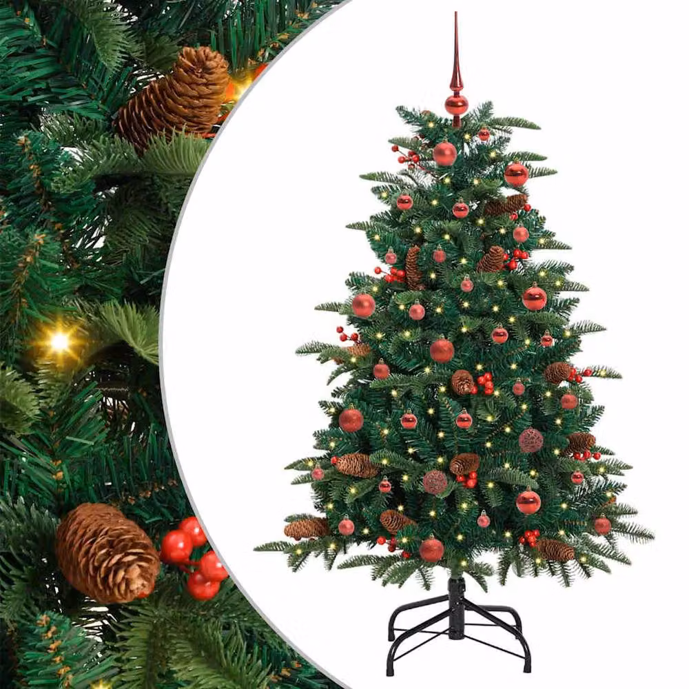 Berkfield Home Elegant Green Artificial Christmas Tree with 150 LEDs and Stand – 3