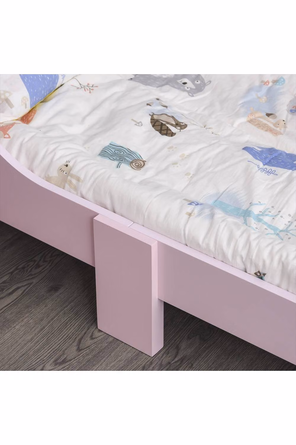 ERGOVEXA Kids Toddler Bed with Princess Crown Theme and Safety Side Rails, Pink, W/D/H: 140 x 70 x 60 cm – 2