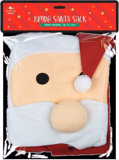 KDMD Jumbo Christmas Santa Sack 2 Pack, Multicolour Jute Textile, W: 90 cm, H: 55 cm – 1