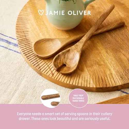 Jamie Oliver Big Love Serving Spoon Set of 2, Brown, W/D/H: 29 x 14 x 2 cm – 3