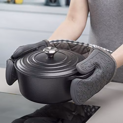 Zeal Steam Stop Waterproof Silicone Double Oven Gloves in Grey – 2