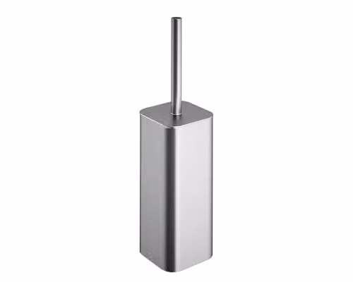 COSMIC NEA Freestanding Toilet Brush and Holder in Silver Stainless Steel and Plastic