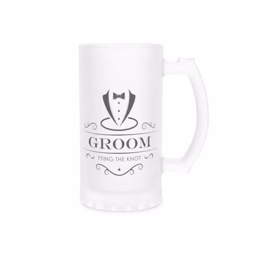 Purely Home Groom Frosted Beer Stein in Black