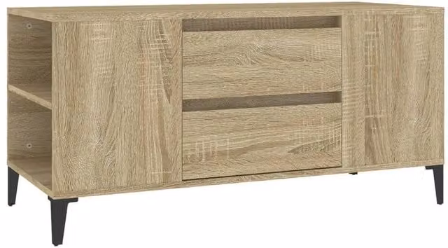 Berkfield Home Sonoma Oak TV Cabinet in Brown, W: 102 cm, D: 44.5 cm, H: 50 cm – 1