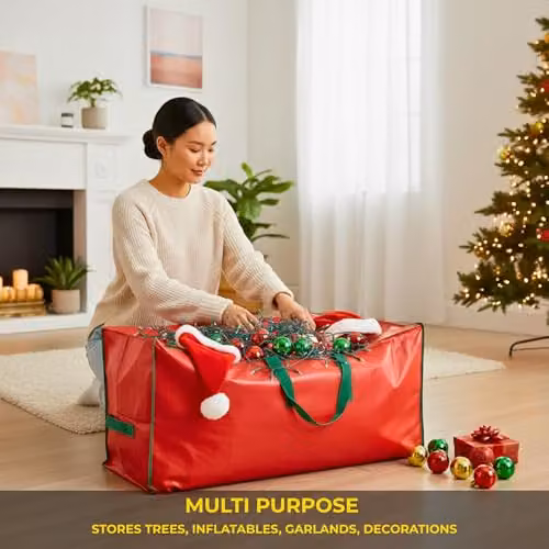 Shatchi Christmas Tree Storage Bag, Red, W/D/H: 52 x 40 x 40 cm – 6