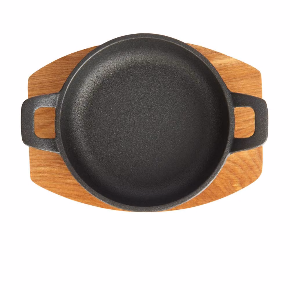 Artesa Set of 2 Round Uncoated Cast Iron Mini Gratin Dishes in Grey and Black – 4