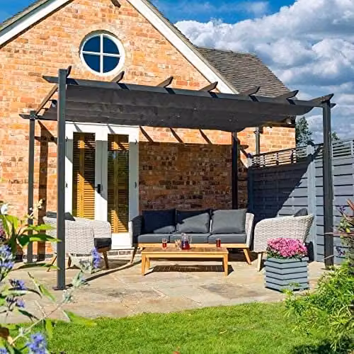 Rowlinson Venetian Freestanding Garden Canopy in Grey – 1