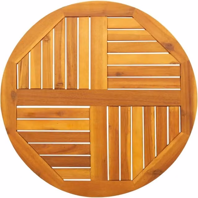Berkfield Home Round Solid Wood Acacia Table Top, Brown, Diameter: 70 cm, Thickness: 2 cm – 1