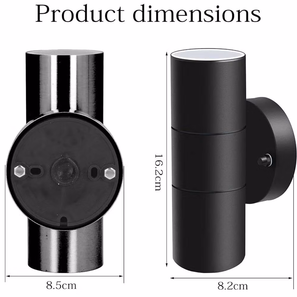 ATEK Black Stainless Steel Waterproof Outdoor Up and Down Wall Light – 2