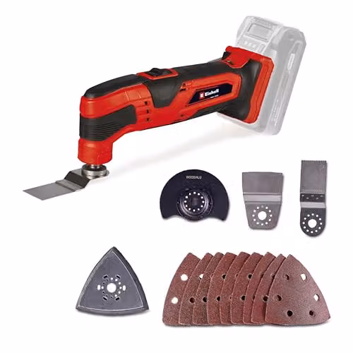 Einhell Power X-Change 18V Cordless Multi Tool with Accessories, Red – 1