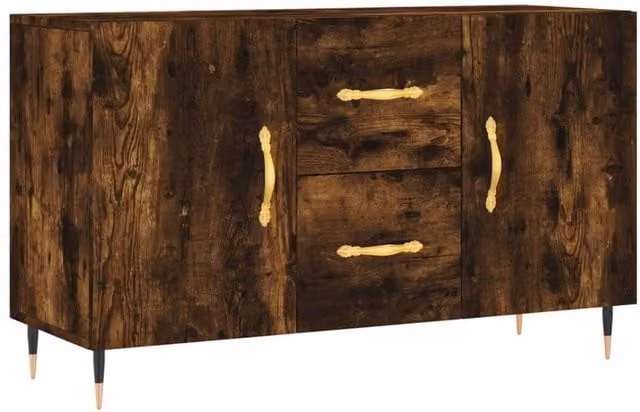 Berkfield Home Modern Smoked Oak Sideboard in Brown, W/D/H: 100 x 36 x 60 cm – 1