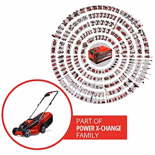 Einhell Power X-Change 18V Cordless Lawnmower with Battery and Charger, Red and Black – 2
