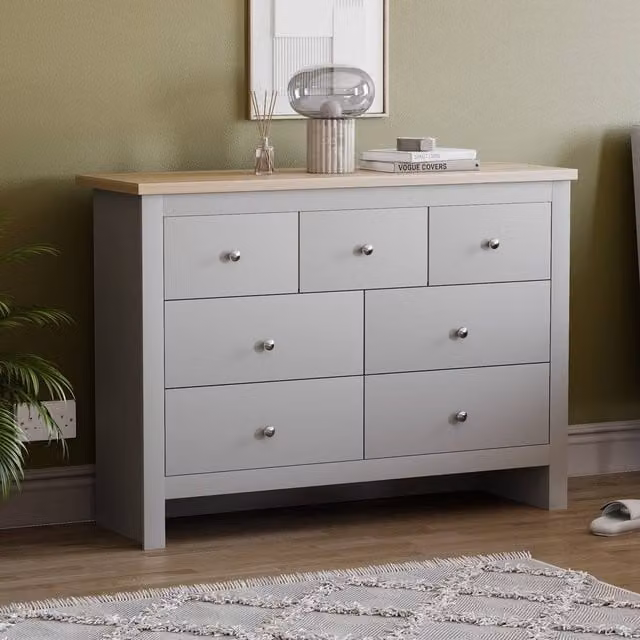 HD Designs Arlington 4+3 Drawer Chest of Drawers in Grey