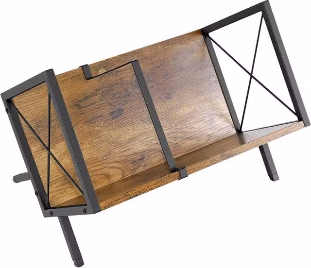 SPETLEK Brown Vinyl Record Storage Rack Holder with Media Compartments