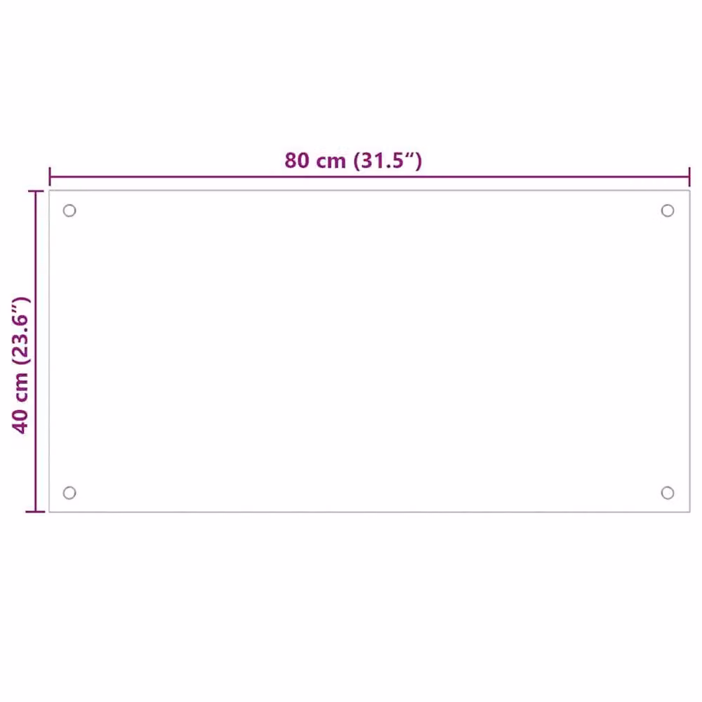 Berkfield Home Kitchen Backsplash 2 Pack, Transparent Tempered Glass, W: 80 cm, H: 40 cm – 2