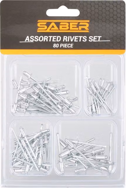 Saber Assorted Silver Rivets Set