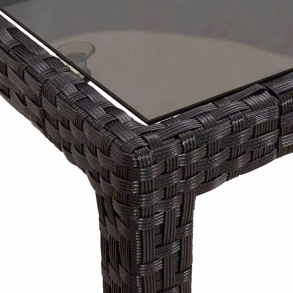 Berkfield Home Modern Garden Dining Table in Black Poly Rattan, W/D/H: 190 x 90 x 75.5 cm – 4