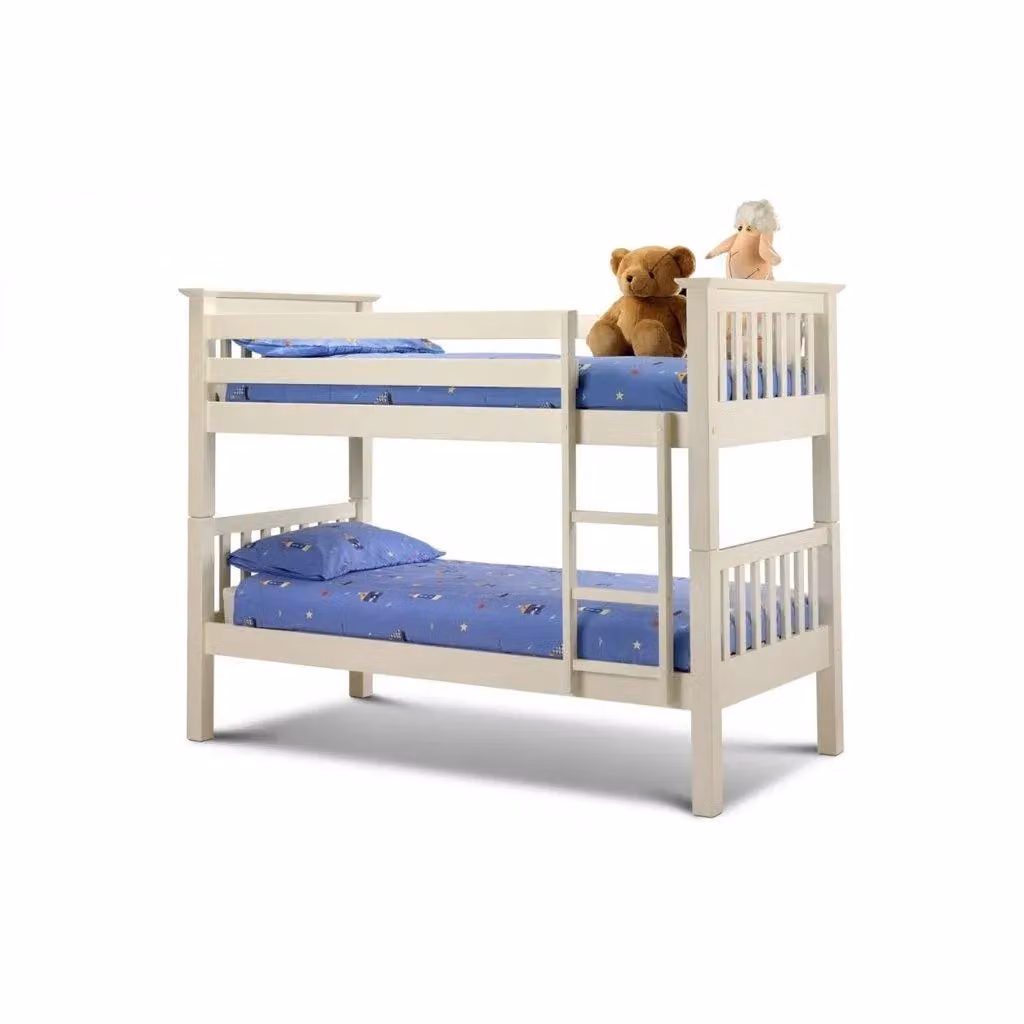 Ashfield Shaker Style Single Bunk Bed in White Solid Pine Wood, H 159 cm x W 90 cm x D 190 cm – 2