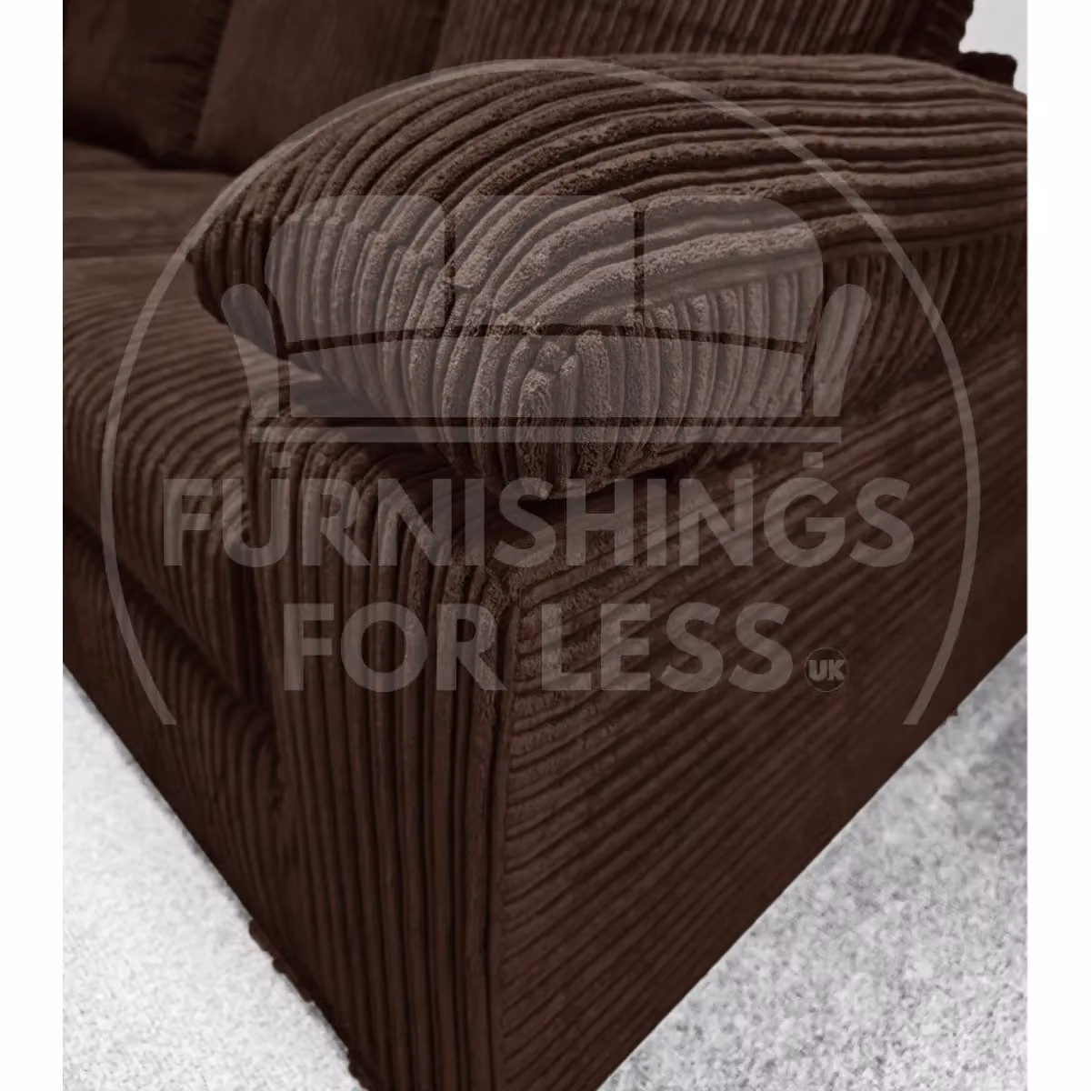 Furnishings For Less UK Delta Large 2 Seater Fabric Sofa with Padded Arms in Chocolate Brown Jumbo Cord – 2