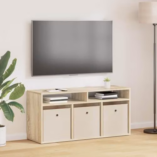 vidaXL Modern Lowboard in Brown Oak, W/D/H: 102 x 32 x 48.5 cm – 2