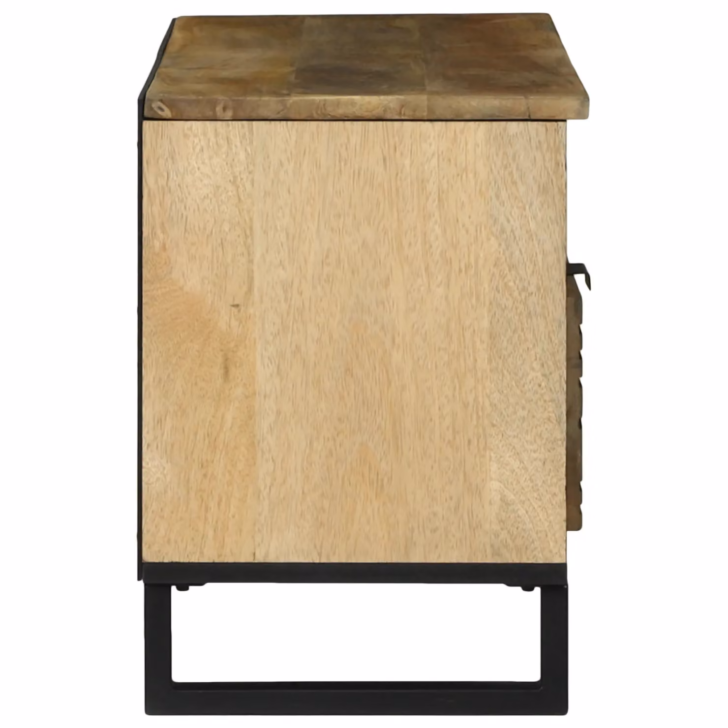 Berkfield Home Modern Mango Wood TV Cabinet in Brown and Black, W/D/H: 100 x 33.5 x 46 cm – 3
