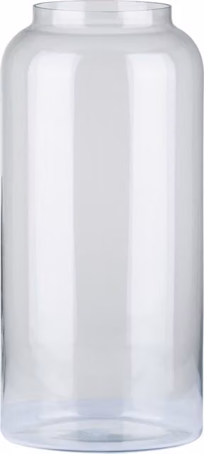 KDMK Large Apothecary Jar in Transparent Glass with Silver Decor, W/D/H: 40.0 x 19.0 x 19.0 cm