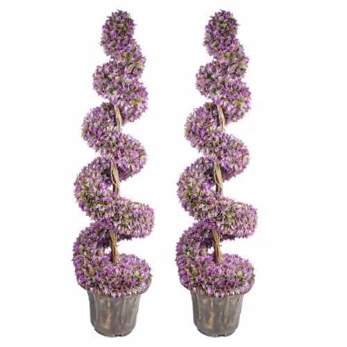 Leaf Design UK Large Purple Artificial Spiral Tree with Decorative Planter, Height: 120 cm