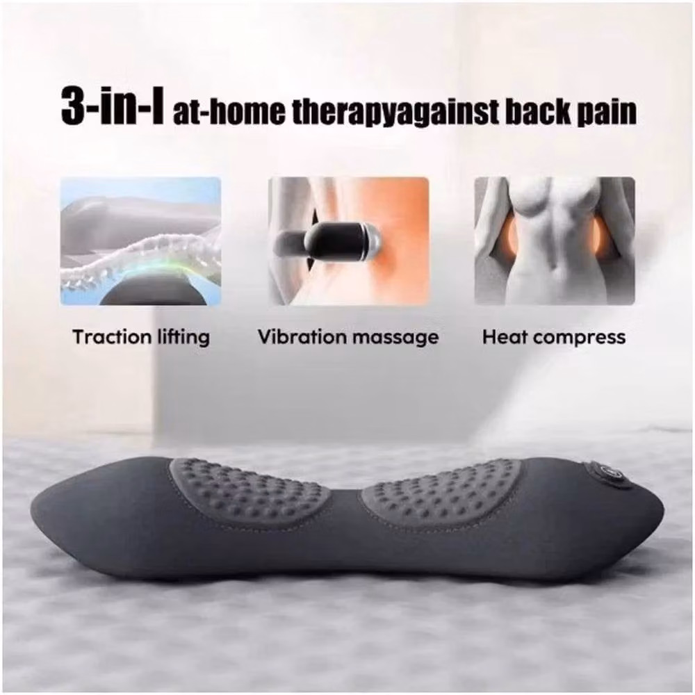 SPETLEK 3 In 1 Electric Lumbar Support Memory Foam Pillow in Grey – 4