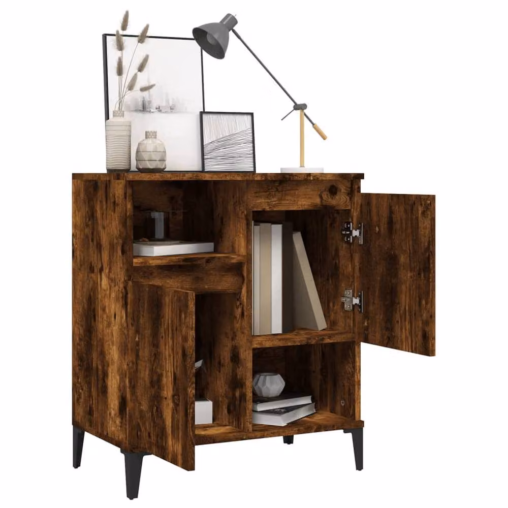 Berkfield Home Smoked Oak Sideboard in Brown, W/D/H: 60 x 35 x 70 cm – 3