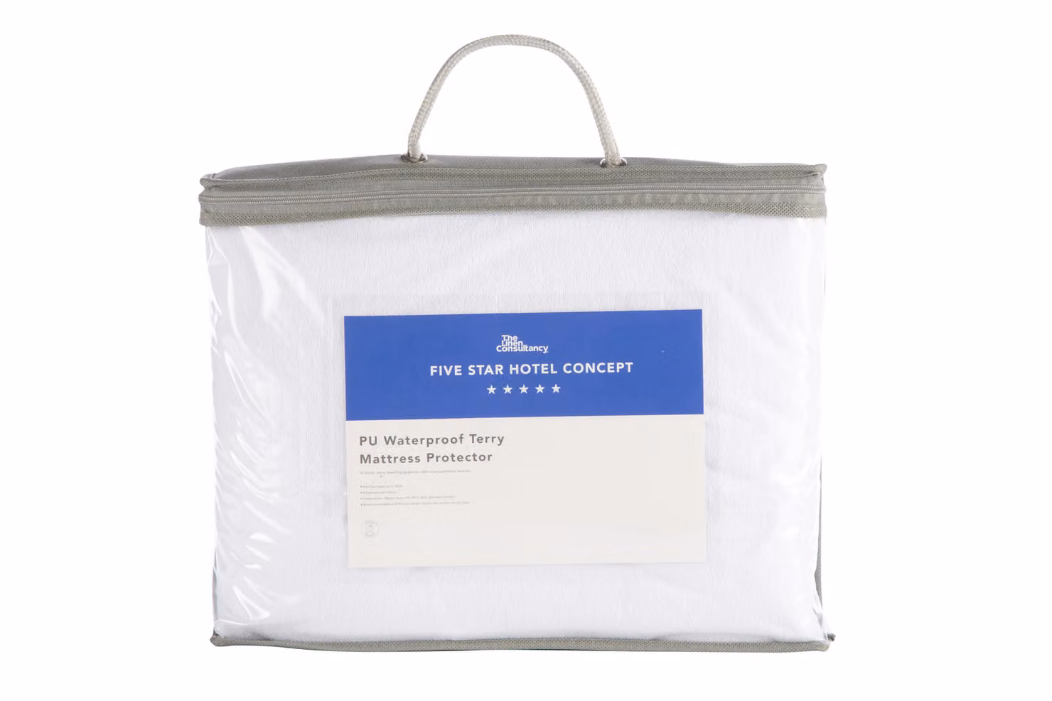The Linen Consultancy TLC 5 Star Hotel Concept Waterproof Terry Cotton Mattress Protector, White, W/D/H: 140 x 200 cm – 2