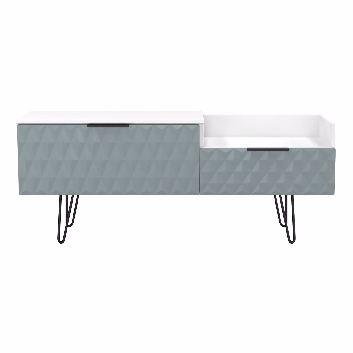 Ready Assembled 2 U Islay 2 Drawer Coffee TV Unit in Duck Egg Blue – 2