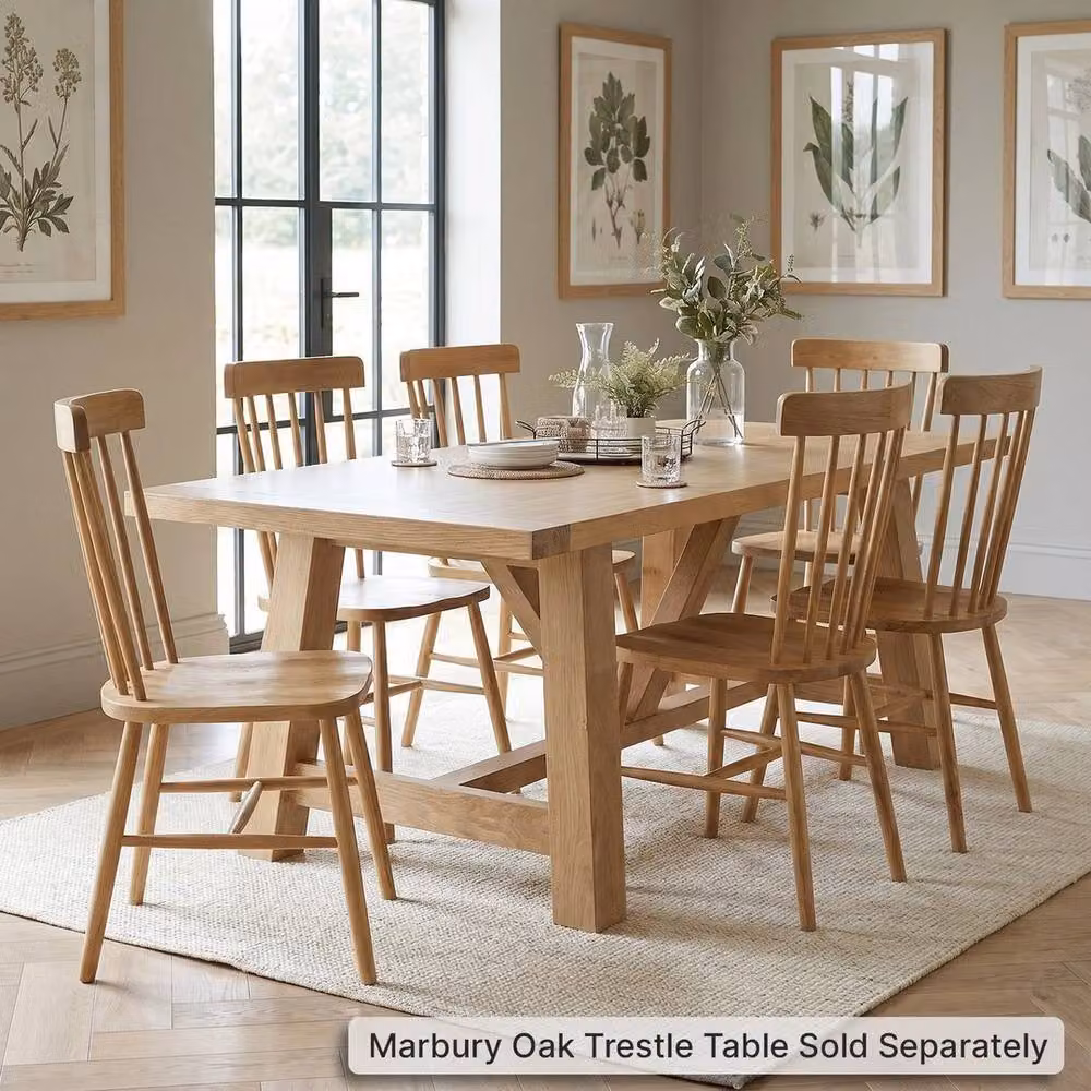 FORGEVIO Marbury Classic Oiled Oak Back Dining Chair in Light Oak – 2