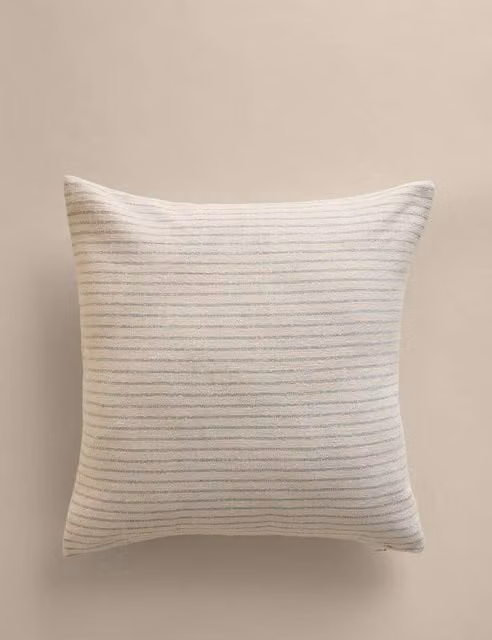 M&S Blue Mix Striped Pure Cotton Square Cushion
