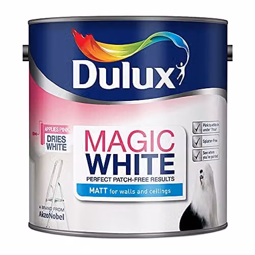 Dulux Magic White Matt Emulsion Paint in White, 2.5 Litre
