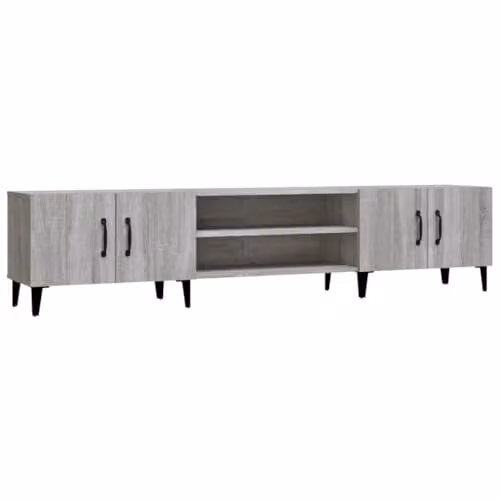 vidaXL Modern Grey TV Cabinet with Media Compartments, W/D/H: 180 x 31.5 x 40 cm – 1