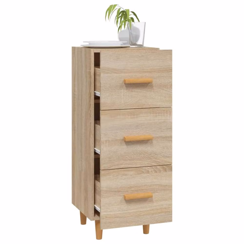 Berkfield Home Sonoma Oak Sideboard in Light Brown, W/D/H: 34.5 x 34.5 x 90 cm – 2