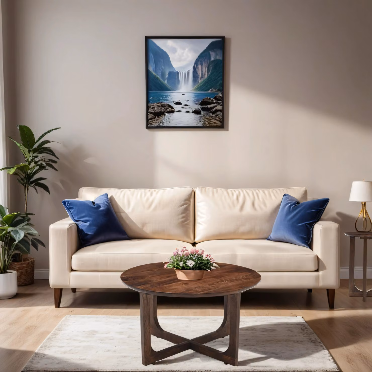 IH Design Nolan Round Mango Wood Coffee Table in Brown, Diameter: 80 cm, Height: 45 cm – 3