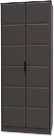 Welcome New York Modern 2 Door Tall Double Wardrobe in Grey