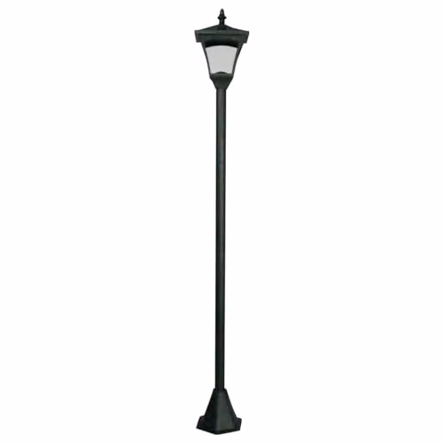 mysmartbuy Casablanca Solar Powered Height Adjustable LED Lamp Post, Black, H126.5 x W15 cm