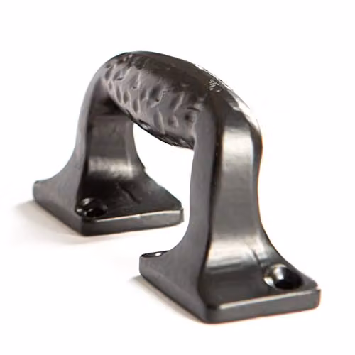 Hammer and Tongs Black Powder-Coated Iron Bow Forged Barn Door Handle – 2