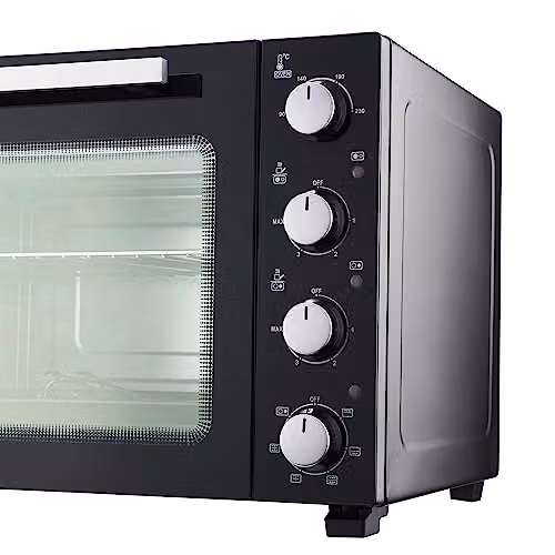 Cooks Professional Mini Portable Oven with Ceramic Hobs, Black and Silver, 48L Capacity – 5