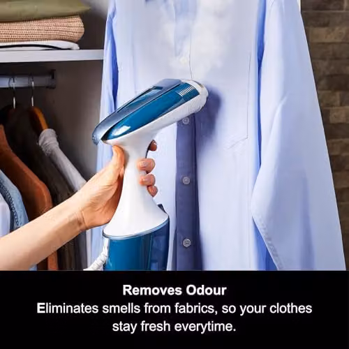 Morphy Richards Express Handheld Garment Steamer, 1750W, White and Blue – 2