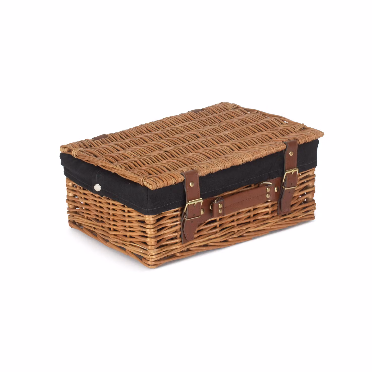 Red Wicker Picnic Basket with Black Cotton Lining, 35cm – 2